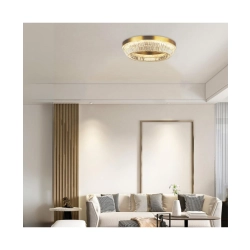 23049 CEILING LED LIGHT 55W 3000K METAL-CRYSTAL ANTIQUE BRASS Zambelis Lights